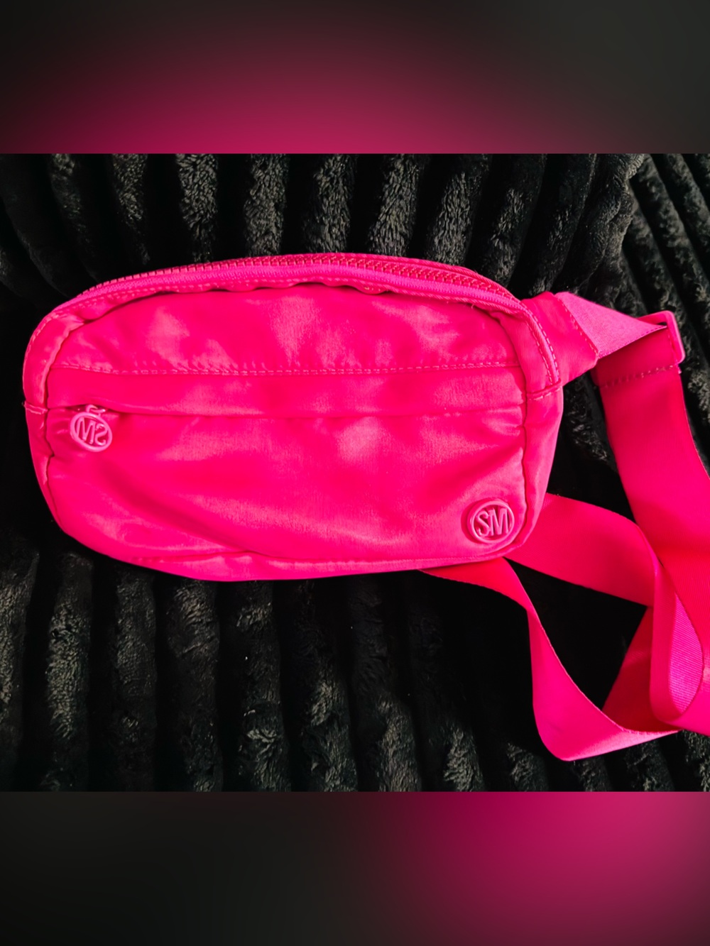Steve Madden Neon Pink Logo Belt Bag